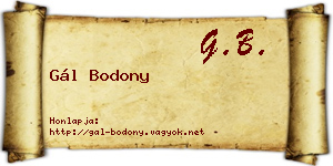 Gál Bodony névjegykártya